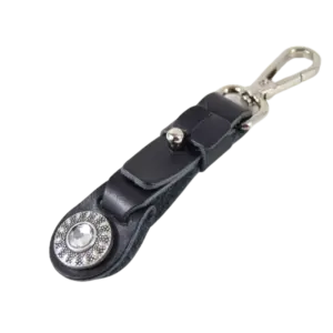 Portachiavi luz in cuoio e pelle e strass