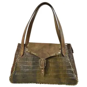Borsa Alessandra in pelle stampata coccodrillo
