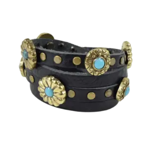 Bracciale Marga in cuoio e borchiato
