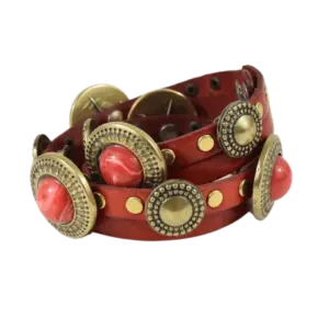 Bracciale Marte in cuoio e borchiato