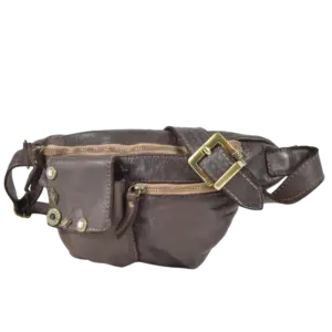 Marsupio Fango in pelle borchaito