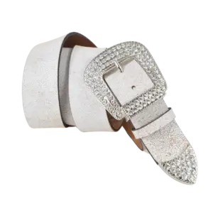 Cintura country con strass blanco
