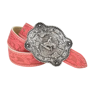 Cintura country silver in cuoio stampato stile western