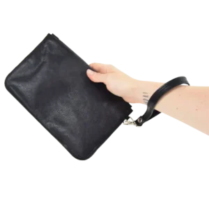 Pochette nera Sabe in pelle semplice