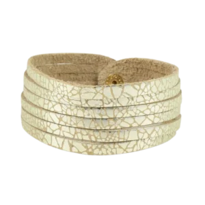 bracciale in pelle laminata oro effetto multifili